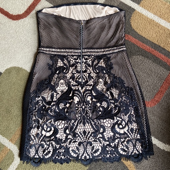 Express Black Lace/Nude Lining Strapless Mini Dress🖤 - Picture 11 of 13
